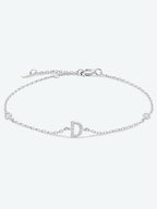 Zircon alfabet bedelarmband in 925 sterling zilver