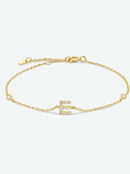 Zircon alfabet bedelarmband in 925 sterling zilver