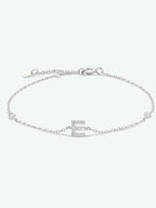 Zircon alfabet bedelarmband in 925 sterling zilver