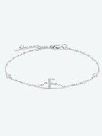 Zircon alfabet bedelarmband in 925 sterling zilver
