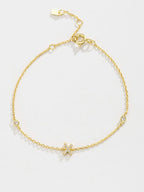 Zircon elegantie: 925 sterling zilveren en vergulde armband