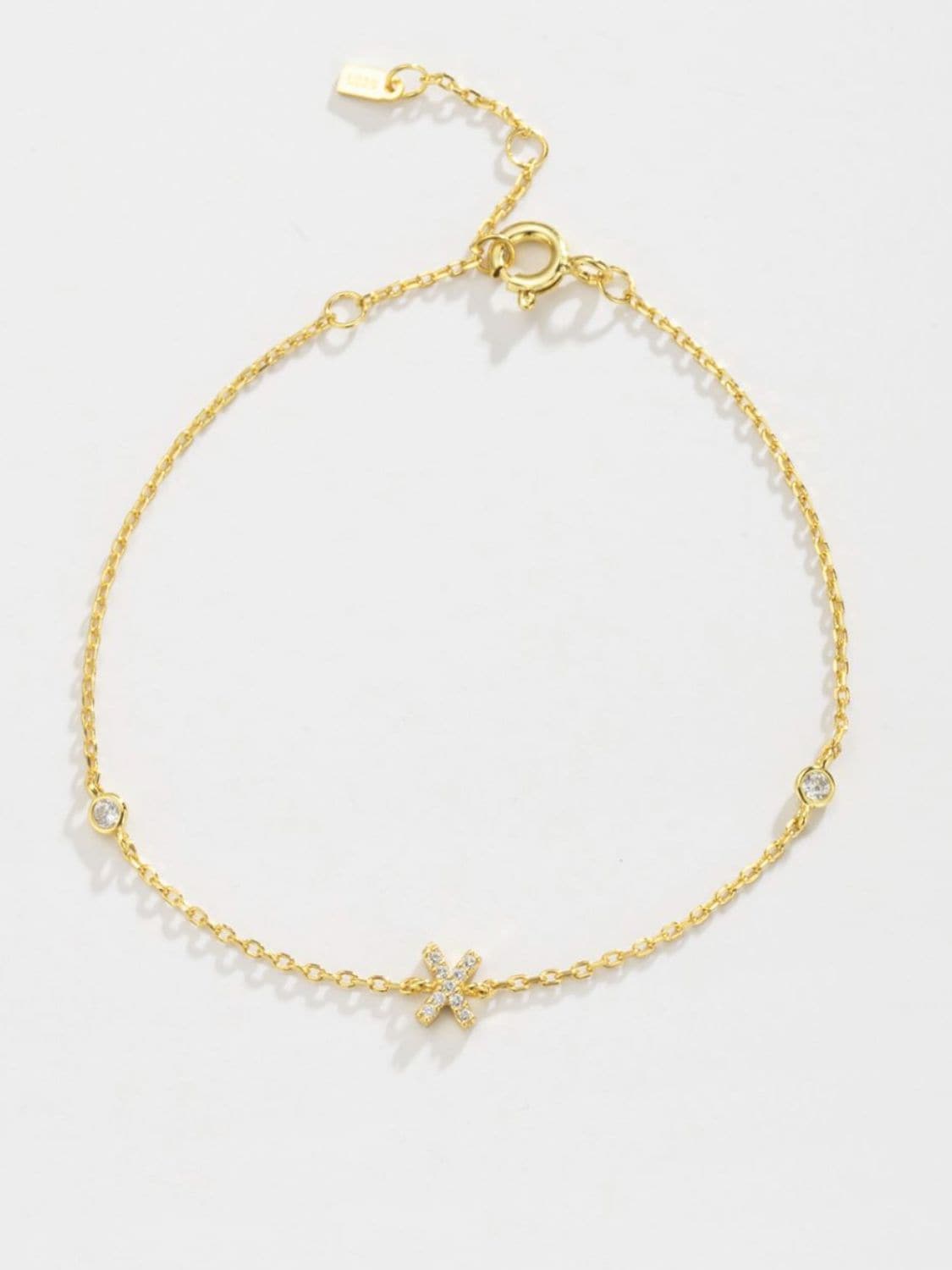Zircon elegantie: 925 sterling zilveren en vergulde armband