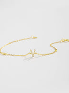 Zircon elegantie: 925 sterling zilveren en vergulde armband
