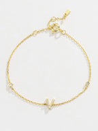 Zircon elegantie: 925 sterling zilveren en vergulde armband