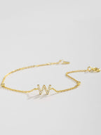 Zircon elegantie: 925 sterling zilveren en vergulde armband