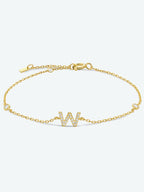 Zircon elegantie: 925 sterling zilveren en vergulde armband