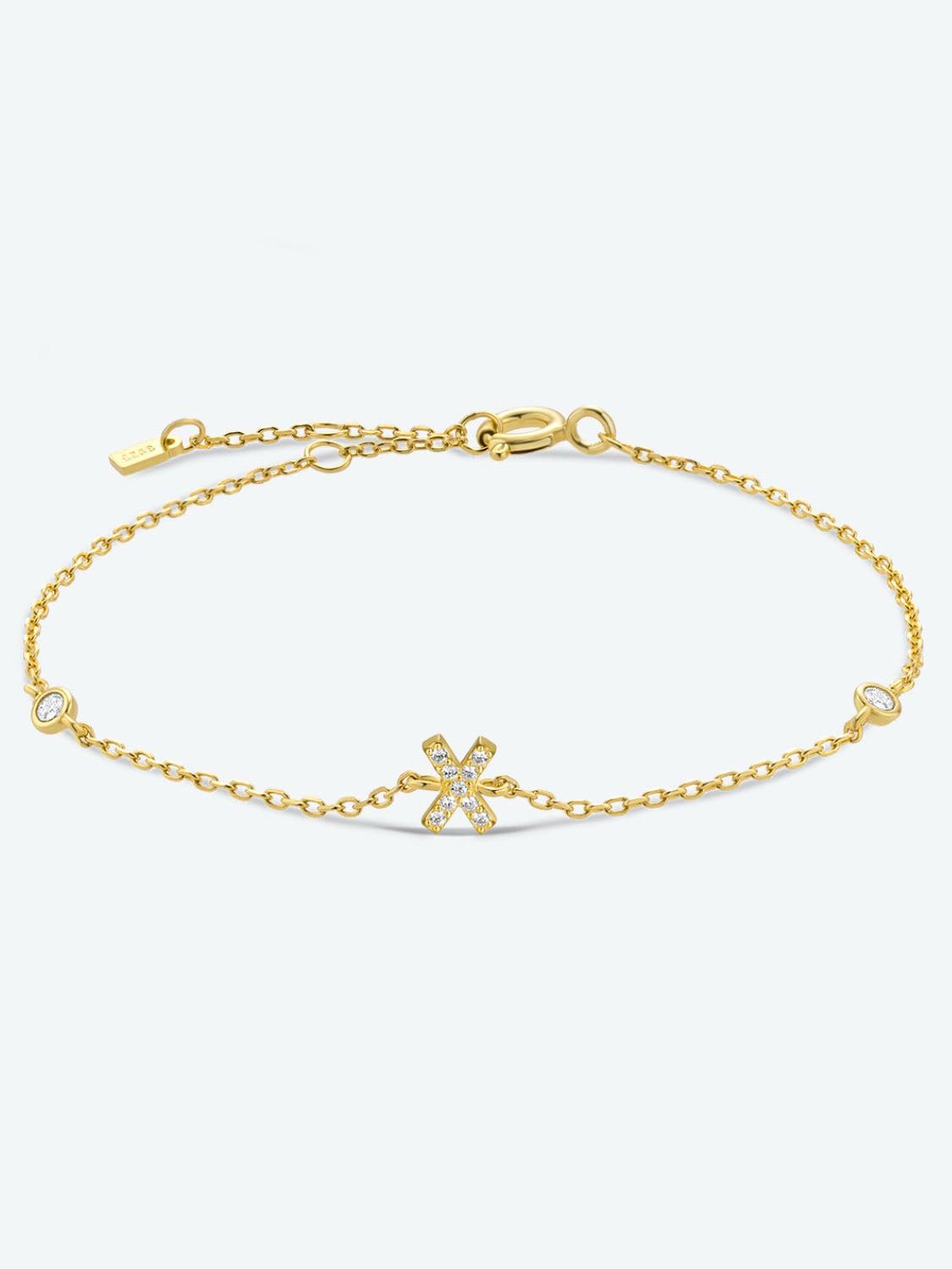 Zircon elegantie: 925 sterling zilveren en vergulde armband