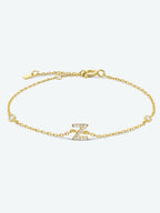 Zircon elegantie: 925 sterling zilveren en vergulde armband