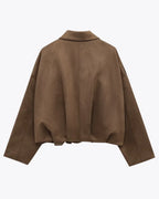 Estelle - Oversized Suède Leren Jas voor Dames – Warm & Stijlvol