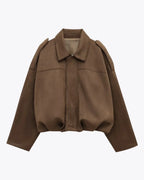 Estelle - Oversized Suède Leren Jas voor Dames – Warm & Stijlvol