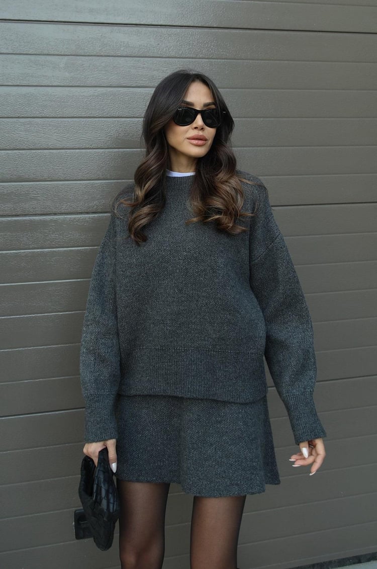 Damure - Cozy Knit 2-delige Trui en Rok set
