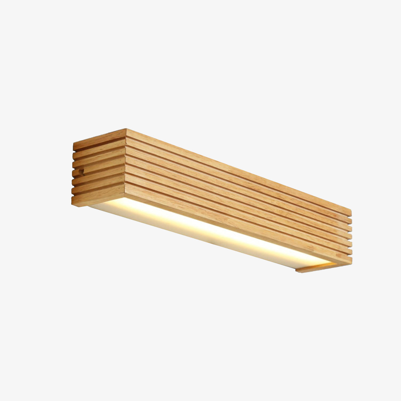 Rechthoekige LED wandlamp van hout Japan