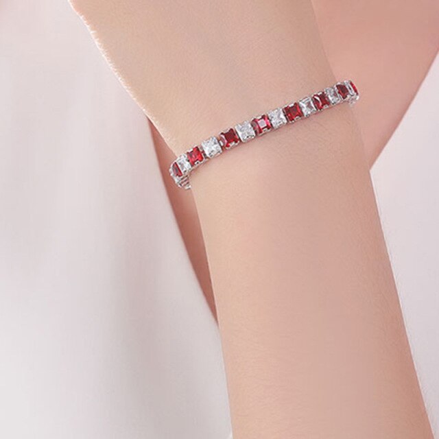 Elegante Zilveren Kettenarmband met Zirconia Tennisarmband voor Dames en Heren, Trendy Geometrisch Ontwerp en Verhoogde Charme, Perfect voor Elke Gelegenheid