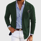 Heren Blazer Ademend Materiaalmix Getailleerde Pasvorm