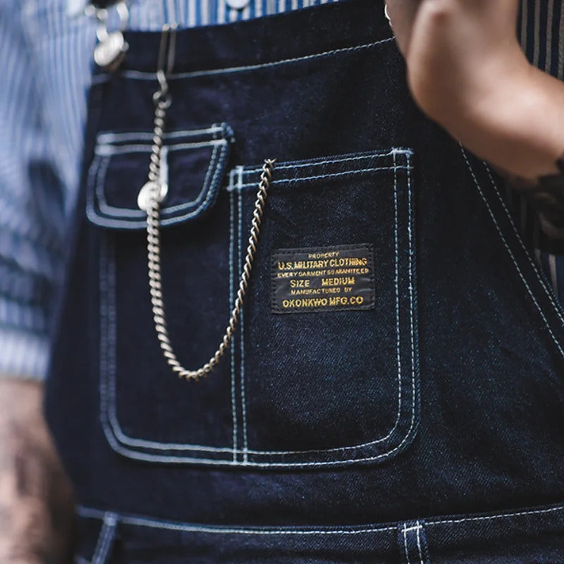 Heren Vintage-Inspiratie Indigo Denim Overalls