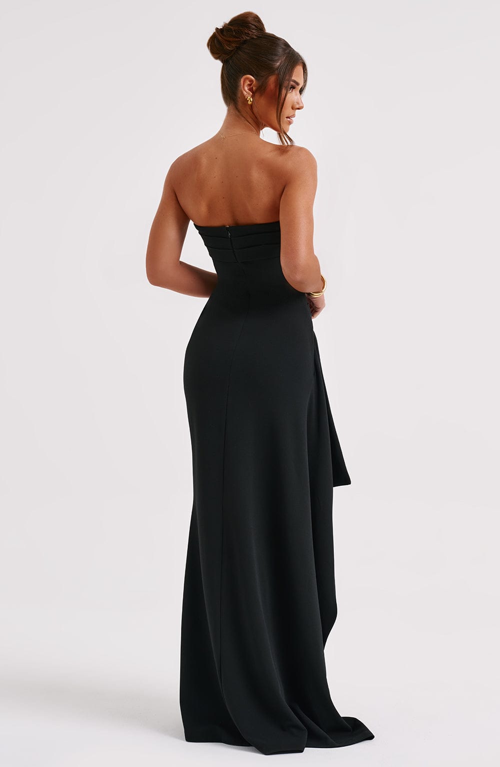Ayla Off-Shoulder Maxi Jurk met Hoge Split voor Elegante Avonden, Luxe Galas en Bruiloften