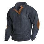 Heren Sweater Zachte Elleboog Patches Met Knoopsluiting