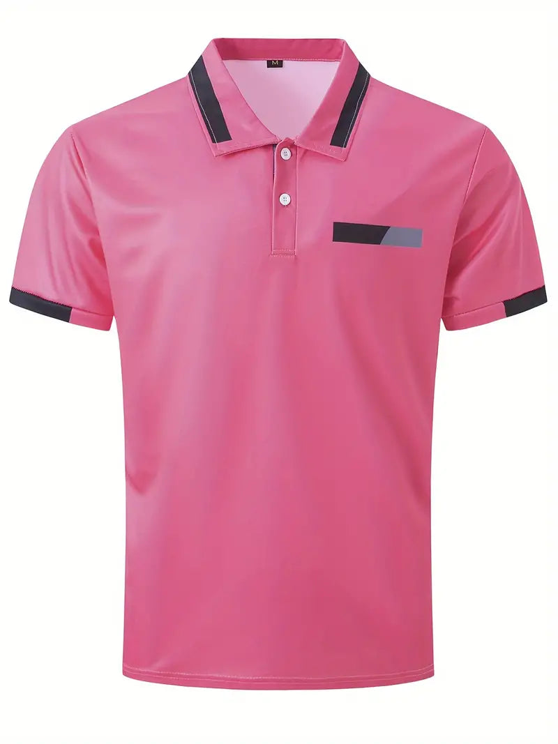 Heren T Shirt Blauw M Katoen Kleurblok Casual Sportstijl-5