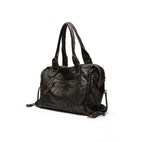 Vintage Gewassen Faux Leer Schouder Stadstas