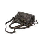 Vintage Gewassen Faux Leer Schouder Stadstas
