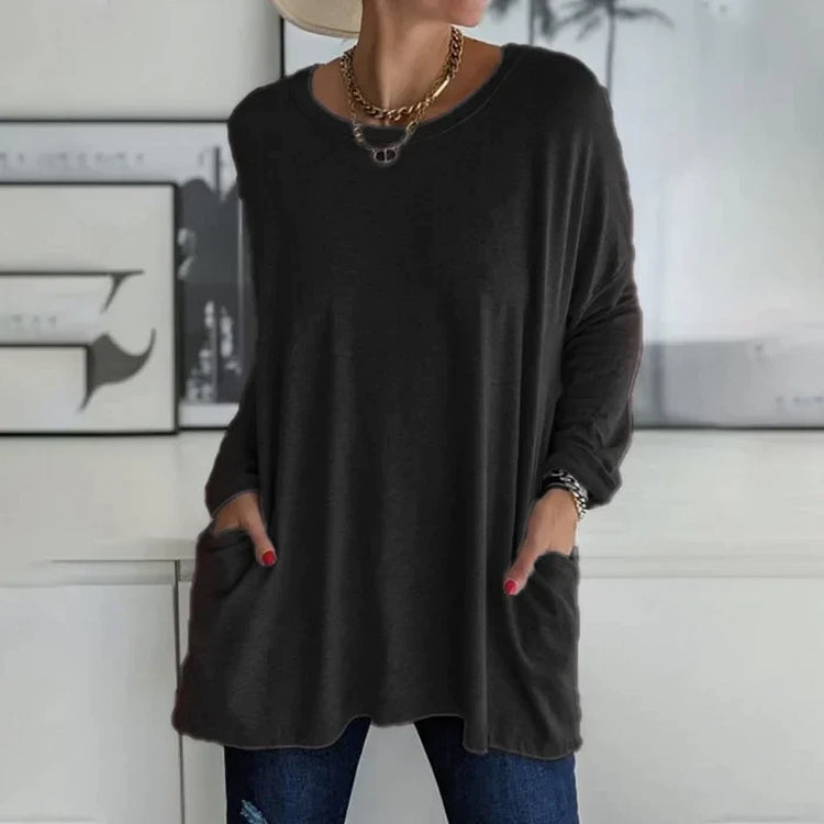 Dames Casual Oversized Trui Ronde Hals Zachte, Ademende Stof
