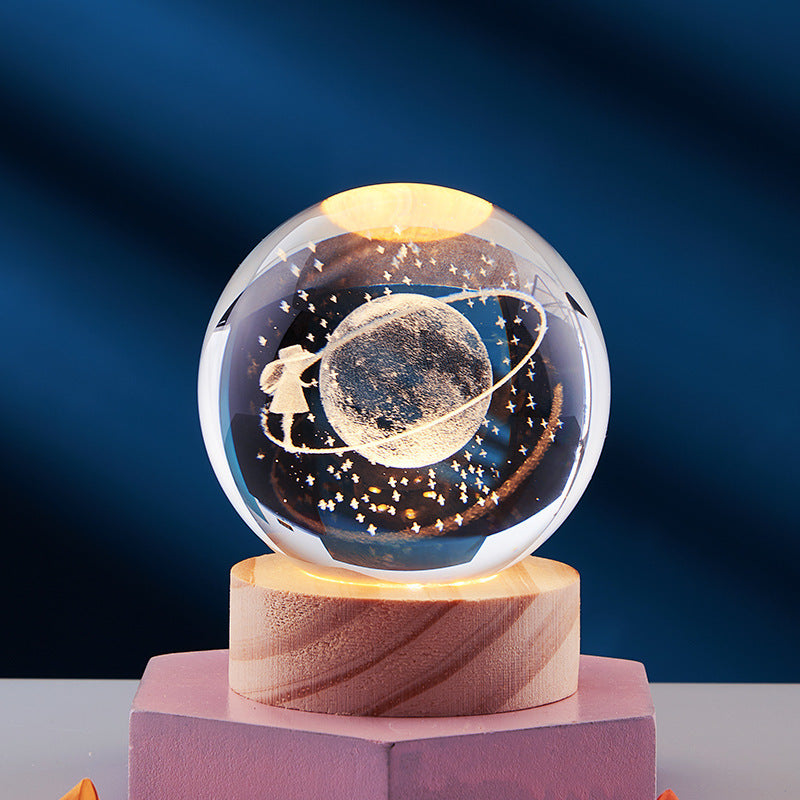 3D Led Nachtlamp Kristallen Ontwerp Met Betoverende Sfeer