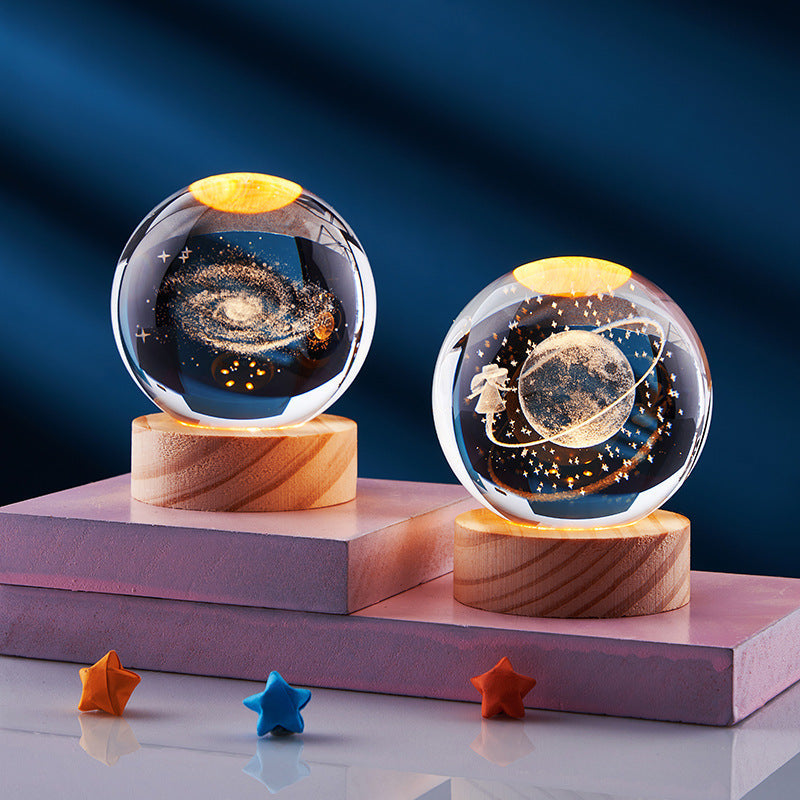 3D Led Nachtlamp Kristallen Ontwerp Met Betoverende Sfeer