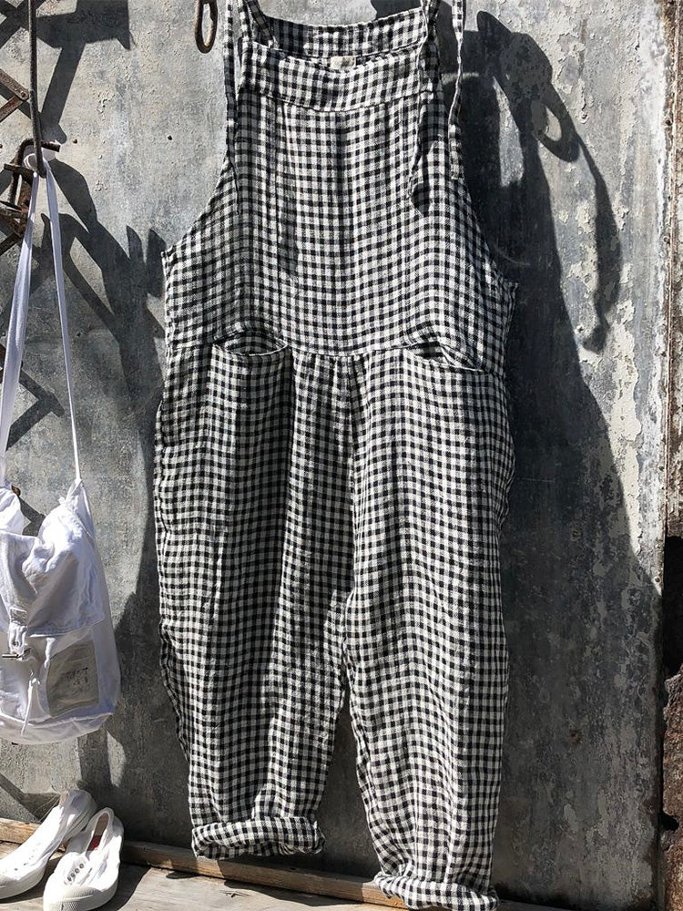 Vrouwen Gestreepte Wijde Pijpen Dungarees