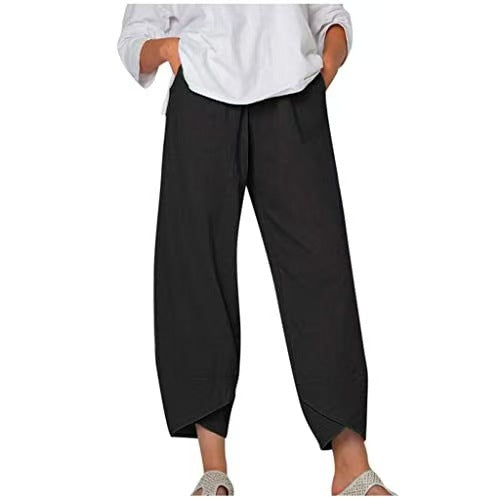 Dames Culottes Met Wijde Pijpen En Verkorte Lengte Met Elastische Taille Van Lichtgewicht Stof Voor Comfortabele Dagelijkse Stijl
