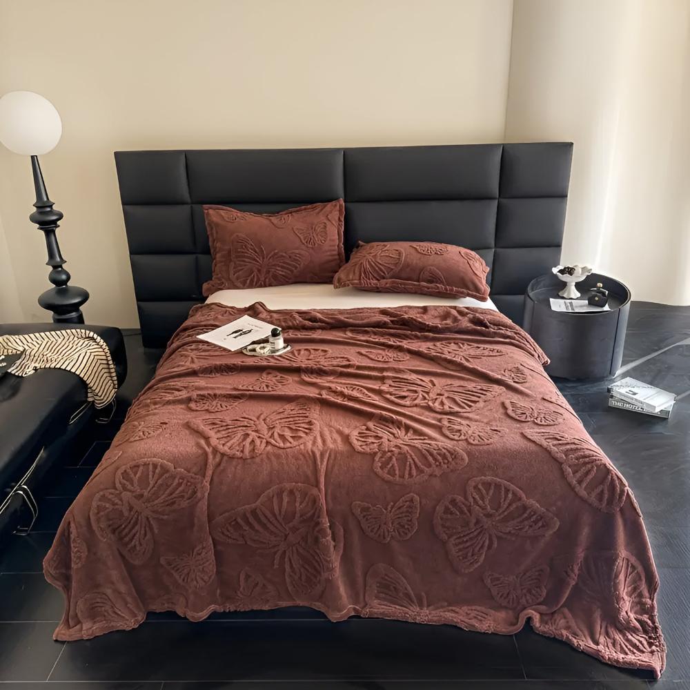 Vlinder Jacquard Flanellen Deken