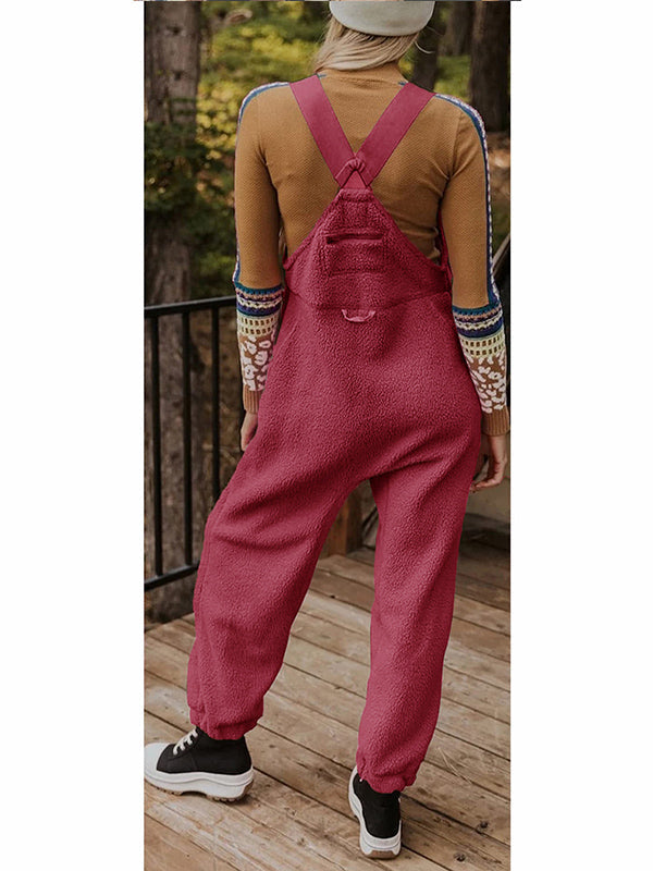 Dames Fleece Thermische Overalls Met Ritszakken