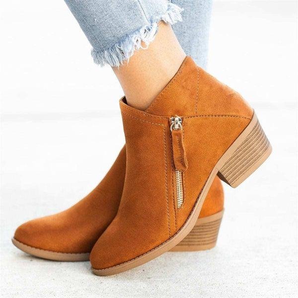Celeste halfhoge suède laarzen met ritssluiting - Trendy veganistische suède schoenen voor stijlvol comfort