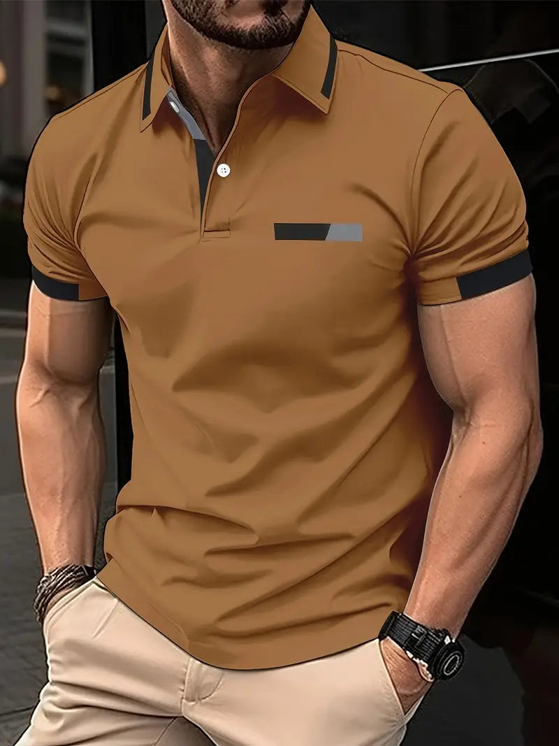 Variant image for Heren T Shirt Blauw M Katoen Kleurblok Casual Sportstijl-31