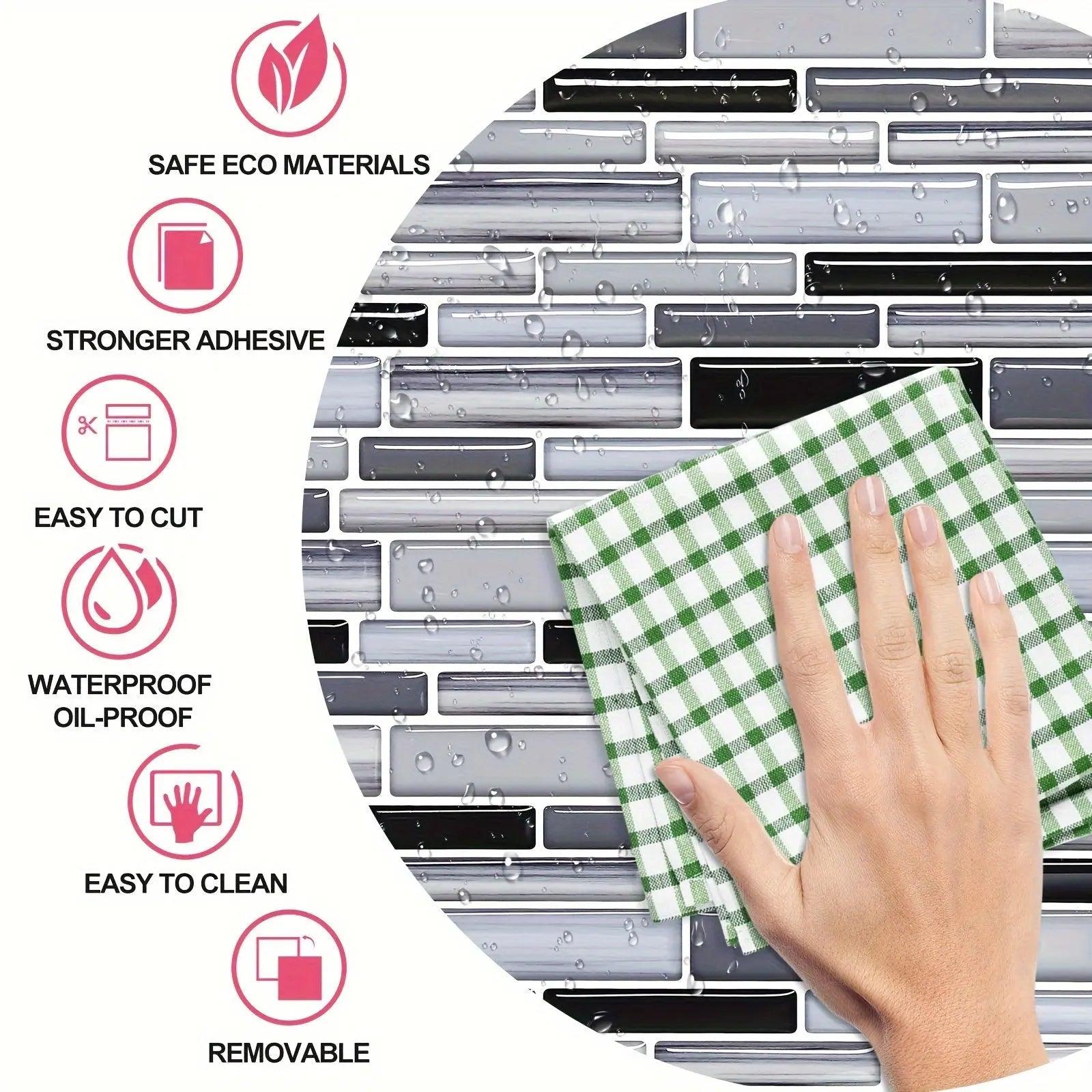 Licht Groen Tegelstickers - Baksteen Patroon voor keuken en badkamer