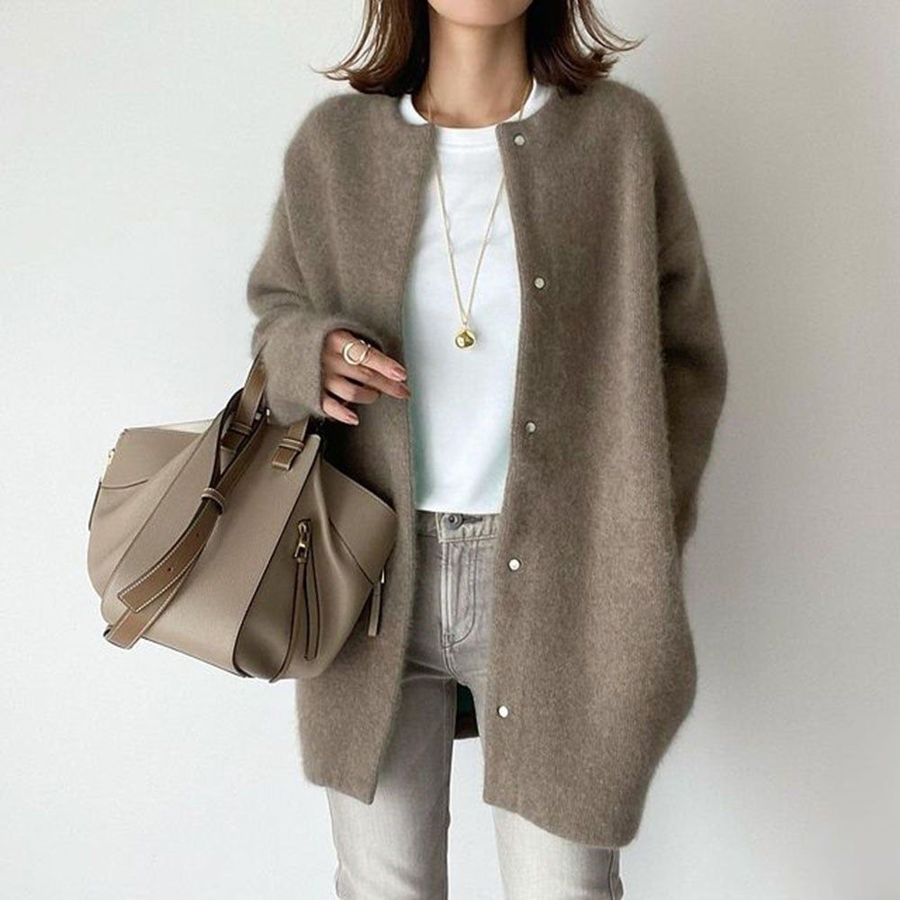 Cardigan Met Lange Mouwen Knoopcardigan Voor Alle Seizoenen
