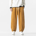 Corduroy Trekkoord Broek met Losse Pasvorm voor Dames en Heren, Casual Katoenen Broek met Elastische Manchetten en Diepe Zakken
