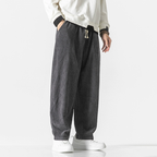 Corduroy Trekkoord Broek met Losse Pasvorm voor Dames en Heren, Casual Katoenen Broek met Elastische Manchetten en Diepe Zakken