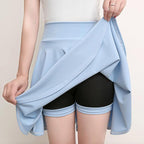 A-lijn Elastische Taille Plissé Rok met Aangehechte Shorts