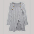 Dames Asymmetrische Geribbelde Cardigan Lente Herfst
