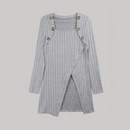 Dames Asymmetrische Geribbelde Cardigan Lente Herfst