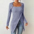 Dames Asymmetrische Geribbelde Cardigan Lente Herfst