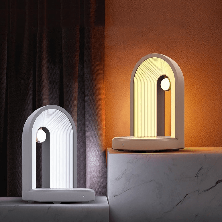 ArcLine Tafellamp – Moderne Boogvorm in Wit of Roze