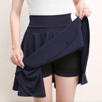 A-lijn Elastische Taille Plissé Rok met Aangehechte Shorts