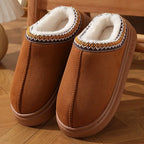 Slippers Met Fleece Voering Antislip EVA Zool Zwart Bruin - Sloffen - Pantoffels