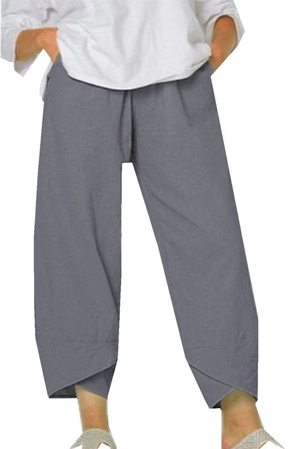 Dames Culottes Met Wijde Pijpen En Verkorte Lengte Met Elastische Taille Van Lichtgewicht Stof Voor Comfortabele Dagelijkse Stijl