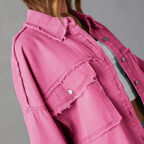 Dames Spijkerjas van Katoen - Opvallend vibrant denim-jack
