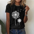 Dames T Shirt Relaxte Pasvorm Korte Mouwen Grafische Print