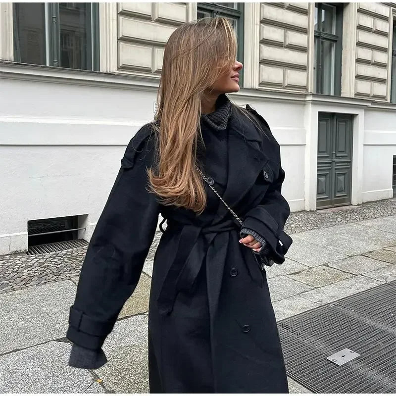 Sahara - Oversized Wollen Mantel Dames – Lange Winterjas