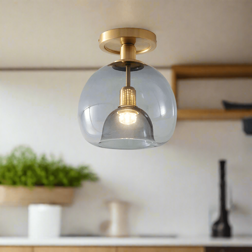 Plafondlamp Glazen Grijs Modern Slank Design Voor Woonkamer