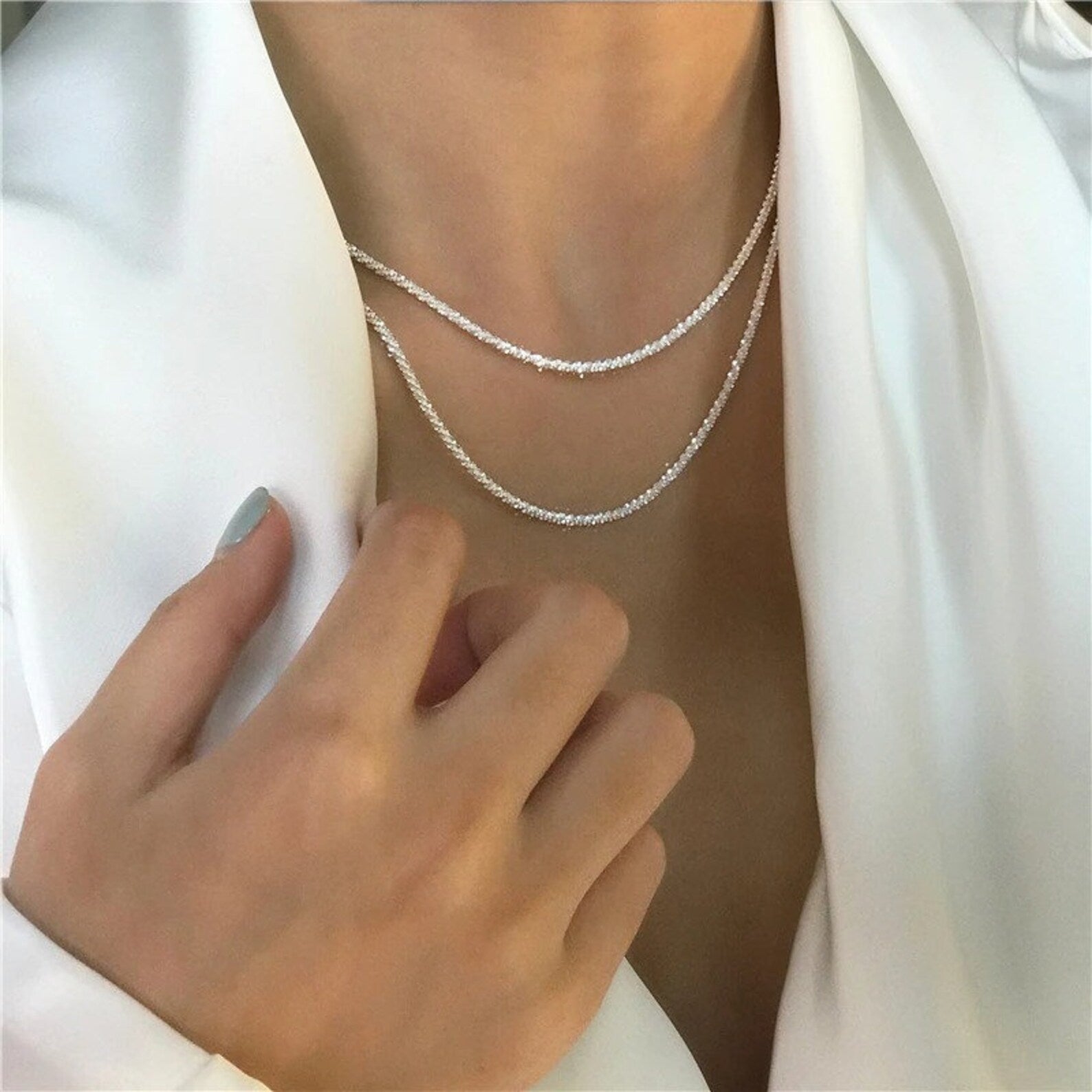 Minimalistische Zilveren Sterrenlicht Halsketting Set voor Elegante en Trendy Looks met Tijdloze Luxe en Veelzijdige Styling Opties